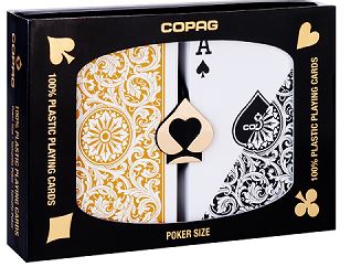 Copag 1546 Elite Plastic Playing Cards: Wide, Regular Index, Black/Gold main image